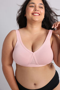 Zivame True Curv Double Layered Non Wired Full Coverage Super Support Bra - Silver Pink — thumbnail 5